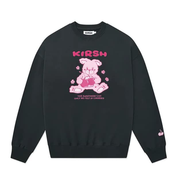 키르시 체리베어 맨투맨 블랙