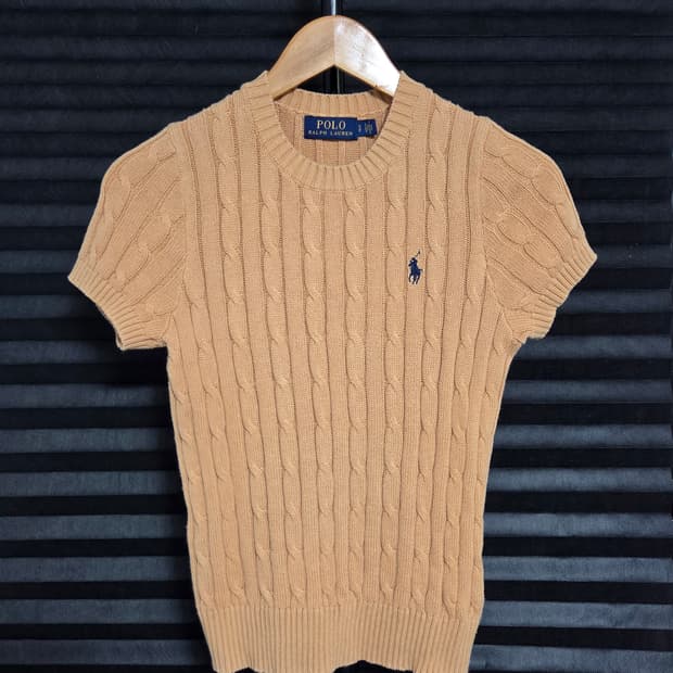 [폴로 랄프로렌] 코튼 케이블 반팔 니트 | 00200