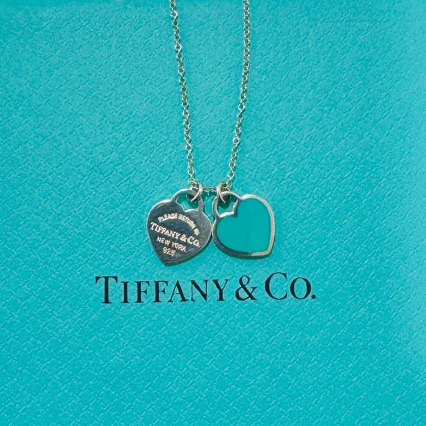 티파니앤코 리턴투 더블하트 목걸이(블루 애나멜)