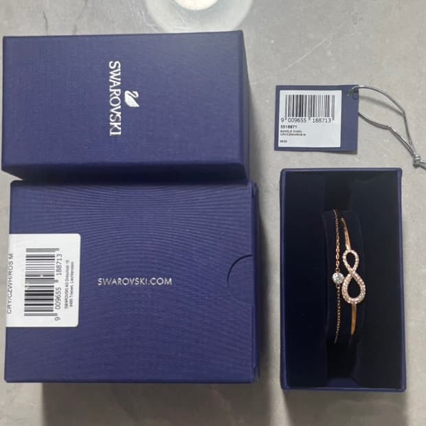 스와로브스키 인피니티 로즈골드 팔찌 ( 새제품 )