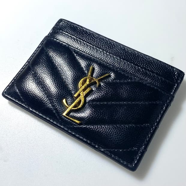 [정품]SAINT LAURENT 생로랑 마틀라세 모노그램 금장 카드지갑