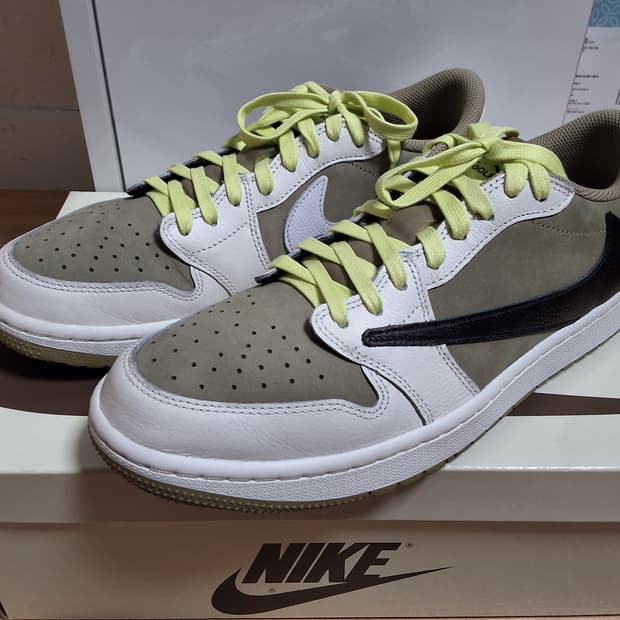 [새상품급] 나이키 에어 조던 1 로우 골프 올리브 화이트