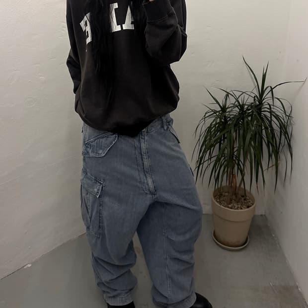 빔즈 BEAMS Big 6 Pocket Denim Cargo Pants