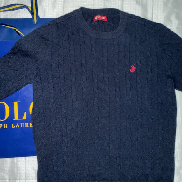 폴로 꽈베기니트 검정