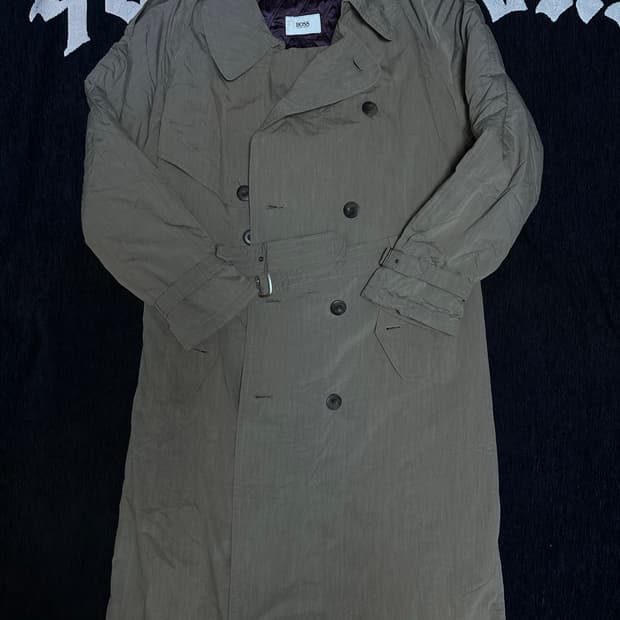 휴고보스 화이트탭 리얼 빈티지 트렌치 코트