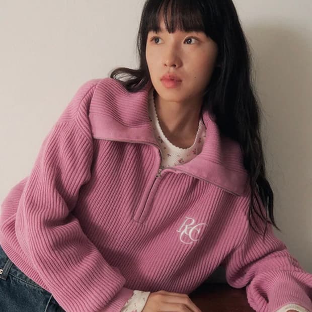 로씨로씨 하프 니트 집업