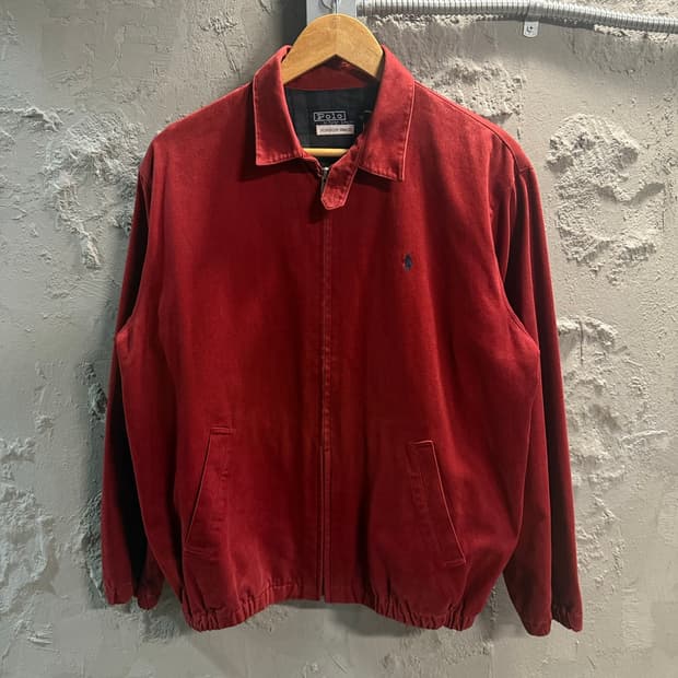 M 폴로 Polo 두산판 스윙탑 블루종 자켓 버건디