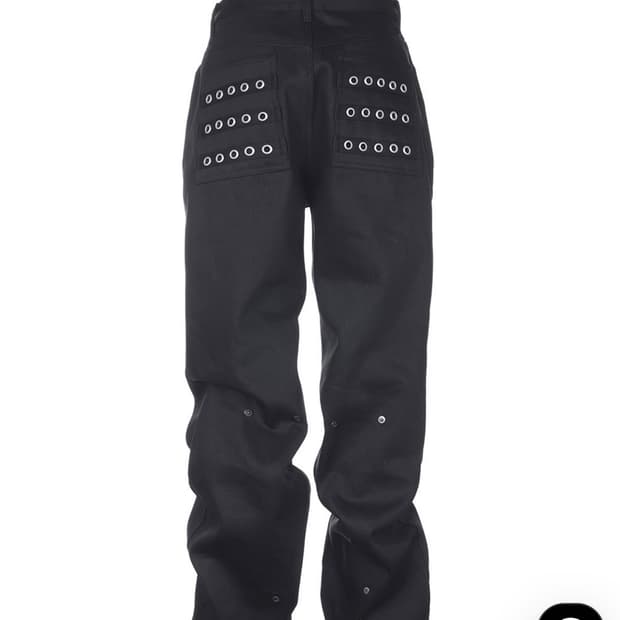 B.access [Eyelet Button Black Jeans] 