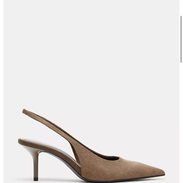 자라 슬링백 스웨이드 힐