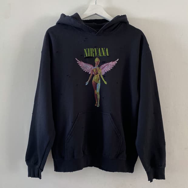 너바나 디스트로이드 블랙 후드티