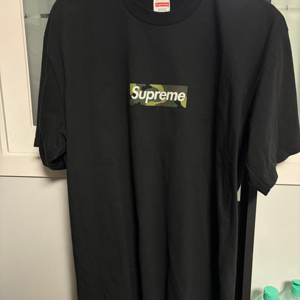 [XL] 슈프림 23fw 카모 박스로고 티셔츠 블랙