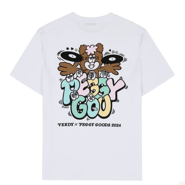 미개봉 새상품 [L] 베르디 x 페기 구 티셔츠 화이트 