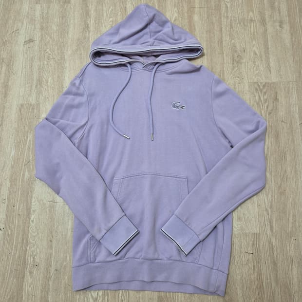 라코스테 로고 와펜 베이직 후드티