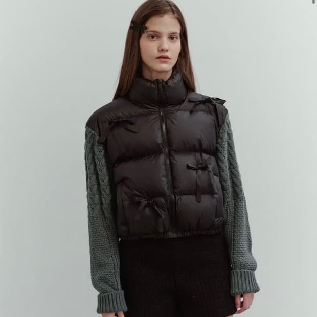 [실사O] 더티스 리본 덕다운 패딩