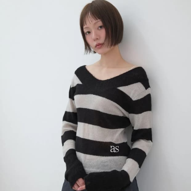 애즈온 포니 니트 PONY STRIPE KNIT