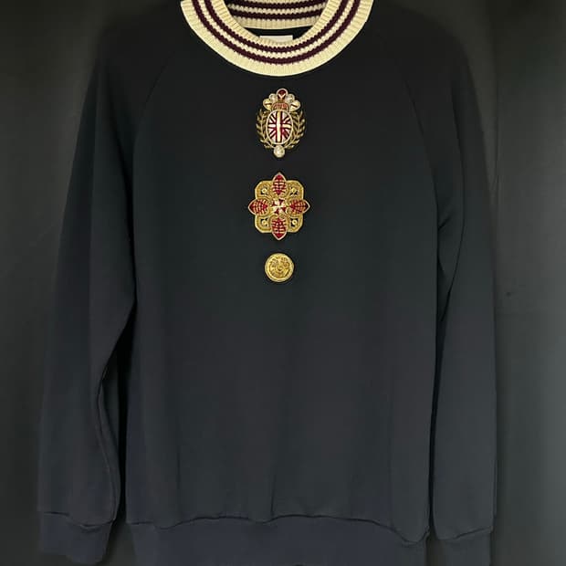 드리스 반 노튼 프레피 자수 스웻셔츠 S