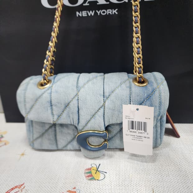 코치 데님 태비 20 숄더백 새제품 오염있음