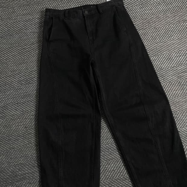 빈티지 와이드 블랙 데님 팬츠y 3197