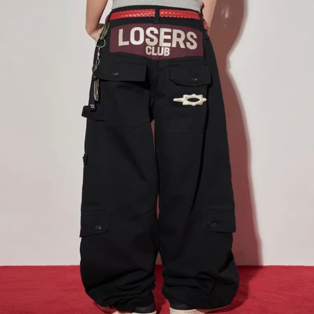 루저스 클럽 멀티 카고포켓 와이드 면팬츠
