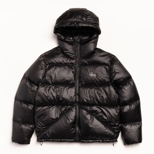 [XS, S] 스투시 마이크로 립스탑 다운 파카 제트 블랙