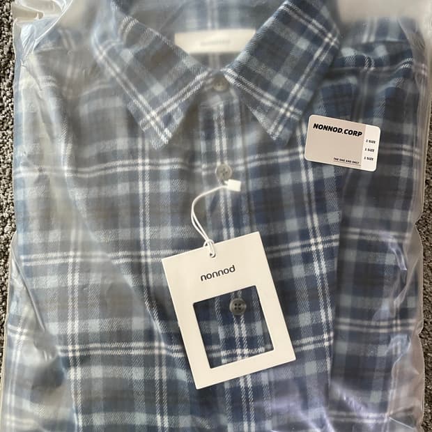 [1] 논노드 플렉시블 스트링 체크 셔츠 클래식 블루