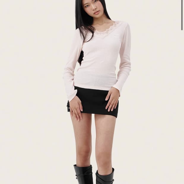 클리시어 크림도넛 롱 슬리브 핑크