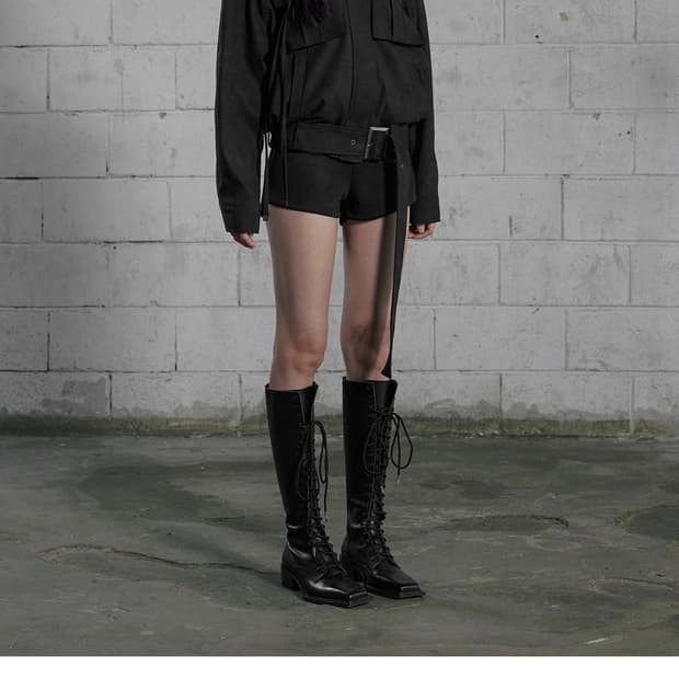 보헤미안서울 아웃포켓 오버핏 블라우스 블랙