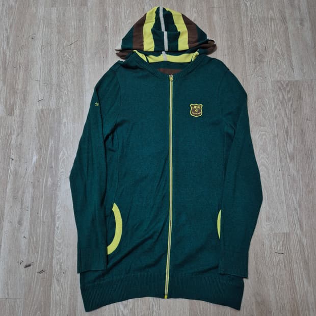 JDX 여성 골프웨어 자수 로고 와펜 후드 니트집업 L(100)