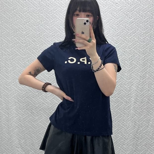 아페쎄 모던 캐주얼 빈티지 신형로고 반팔티 M C12075