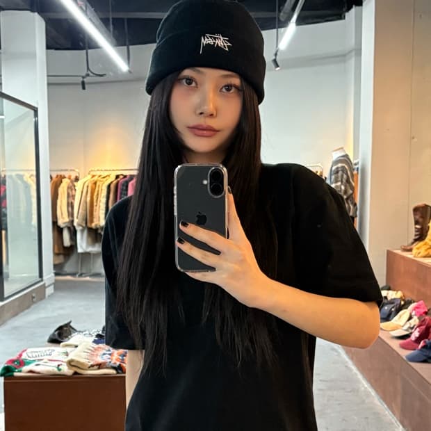 스투시 자수로고 비니