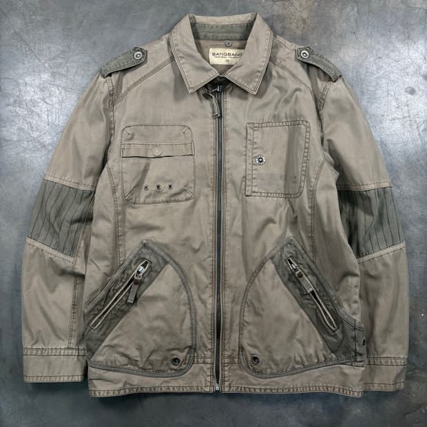 빈티지 코튼 바이커 자켓