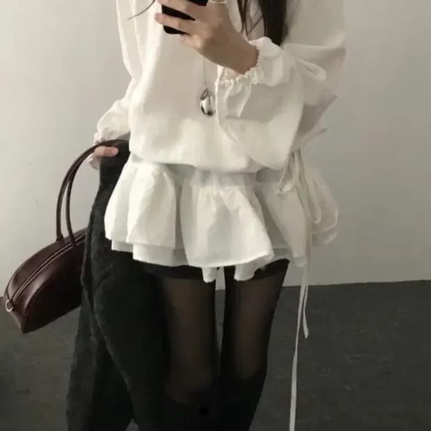 히어비포  puff frill ops 아이보리