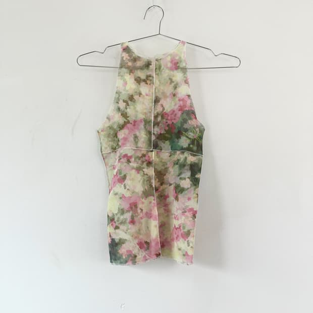 Aurora sheer halter sleeveless / green