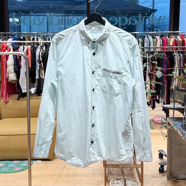 스톤아일랜드 라이트 블루 원포켓 셔츠 