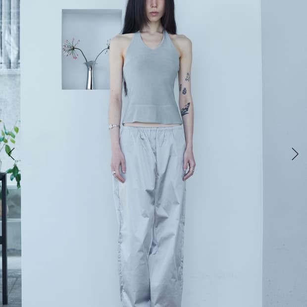 Block Halter T - Ice gray