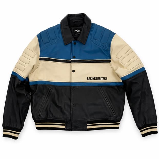 자라 리얼레더 레이싱 자켓