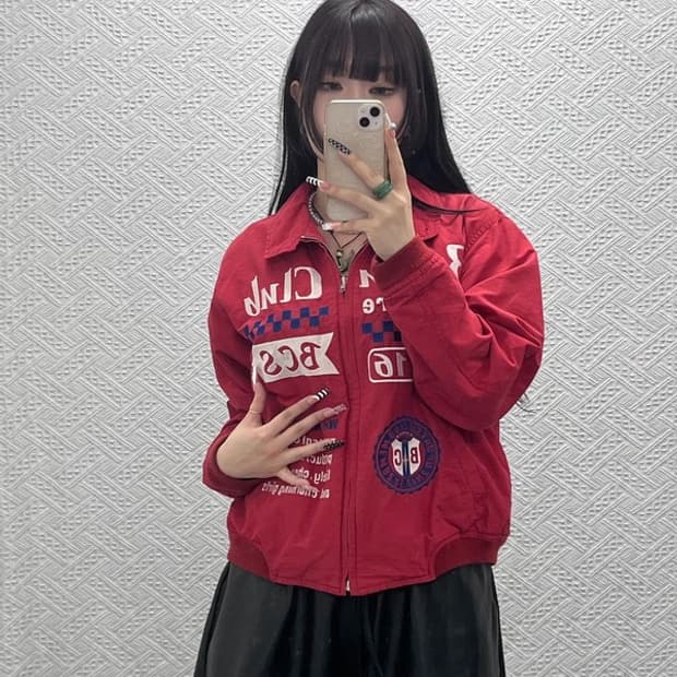 BA-TSU 클럽 올드스쿨 스트릿 펑크 레이싱 자켓 C10480