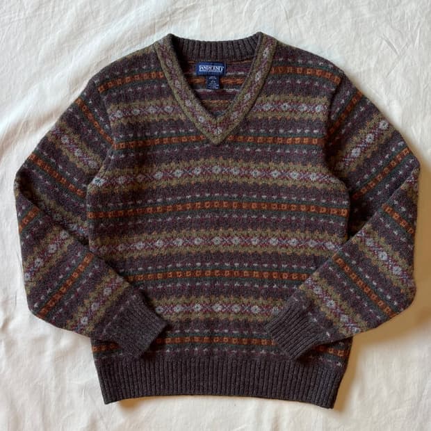 90s 스코틀랜드 USA LANDS END 페어아일 니트 스웨터