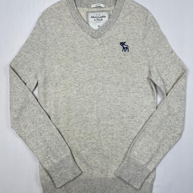 아베크롬비 캐시미어 혼방 V넥 니트 S