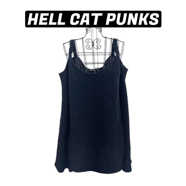 HELL CAT PUNKS 오프숄더 니트