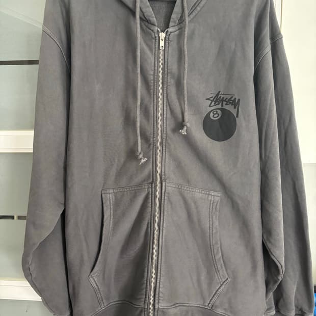 스투시 8볼 피그먼트 다이드 후드집업 L