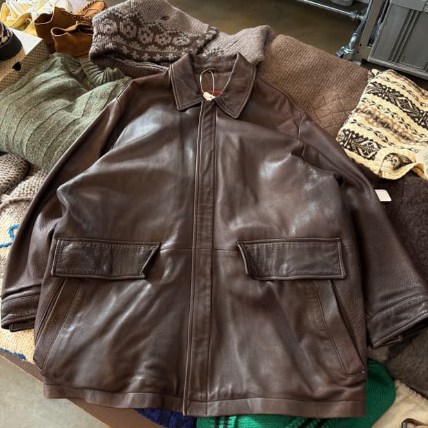 90S 바나나 리퍼블릭 리얼 레더 카코트 자켓