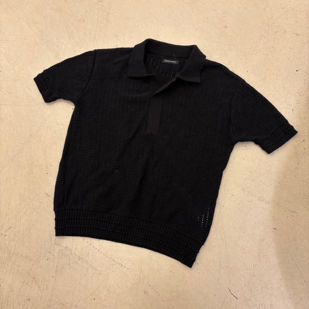 메종미네드 메쉬 니트 카라 반팔티