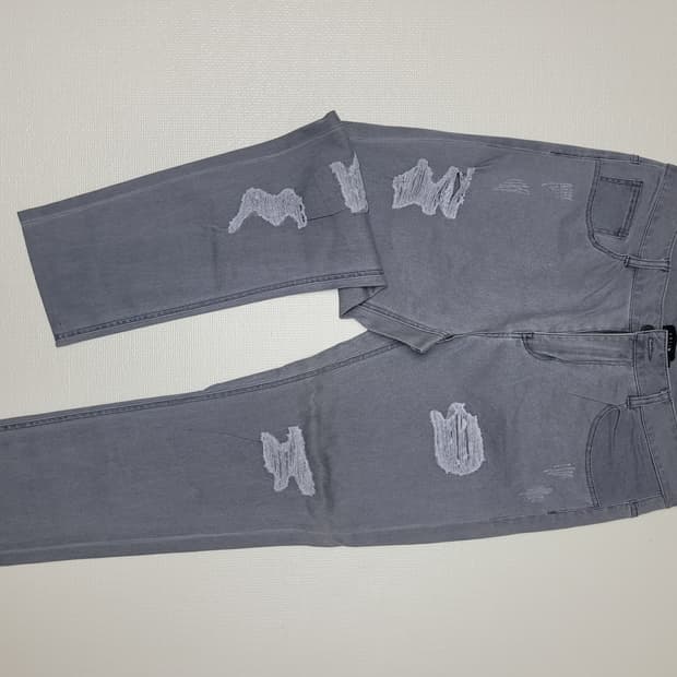 UGIZ 남자 데미지워싱 청바지 32 그레이