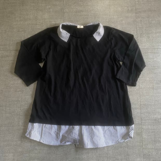 일본빈티지 Noannu 핀터깔y2k긱시크갸루 프레피룩 레이어드티셔츠