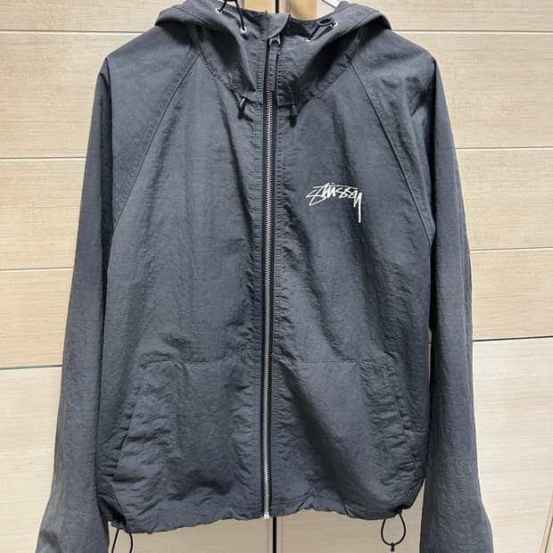 스투시 웨이브 다이 비치쉘 자켓 블랙 xs