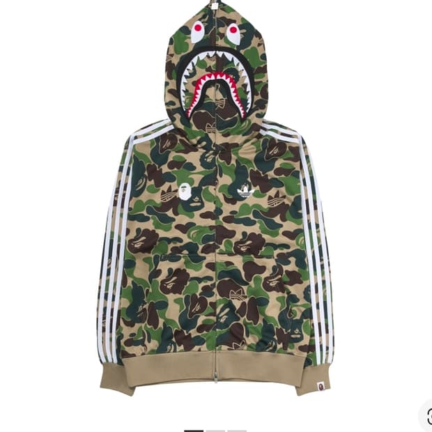 아디다스 베이프 샤크 트랙 후드집업 카모 US XL