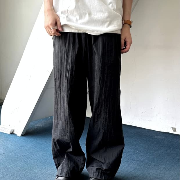 Washed nylon design easy pants