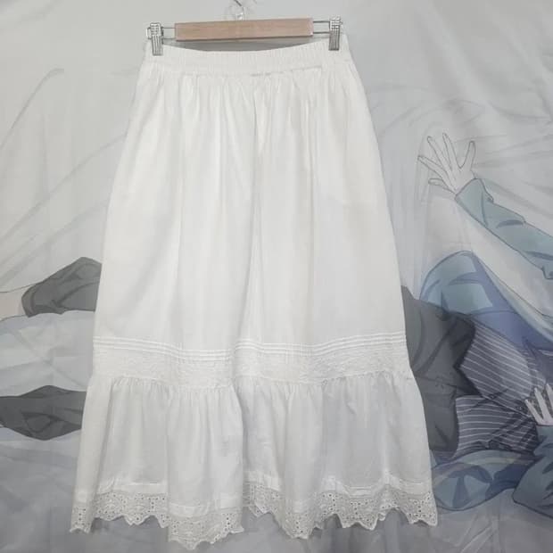SM2 화이트  롱 스커트