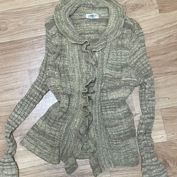 프릴 버클 가디건